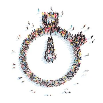 People in the shape of a stopwatch Stock Illustration