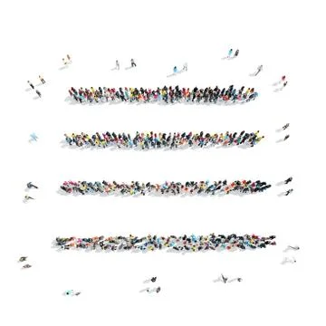 People  shape  strings cartoon Stock Illustration