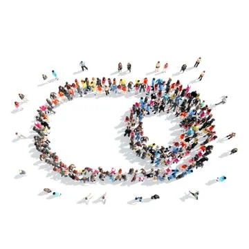 People in the shape of a switch Stock Illustration