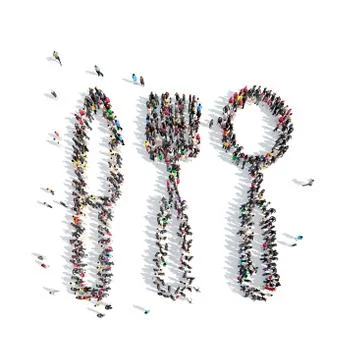 People in the shape of a table set Stock Illustration