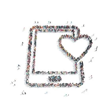 People in the shape of a tablet, heart Stock Illustration