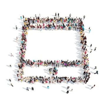 People in the shape of a tablet Stock Illustration