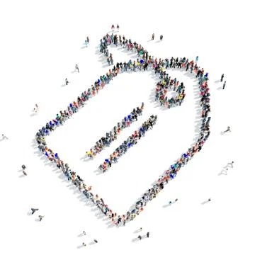 People  shape  tag icon Stock Illustration