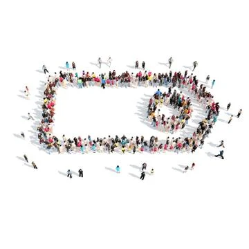 People in the shape of tags Illustrazione stock