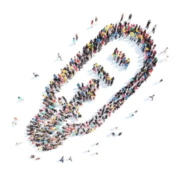 People in the shape of a thermometer Stock Illustration