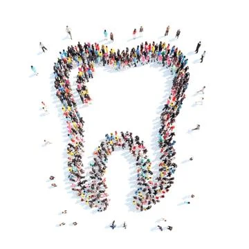 People in the shape of a tooth Stock Illustration