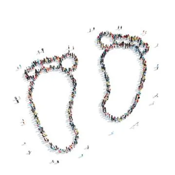 People in the shape of traces, a child. Stock Illustration
