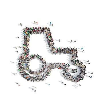 People in the shape of  tractor Stock Illustration