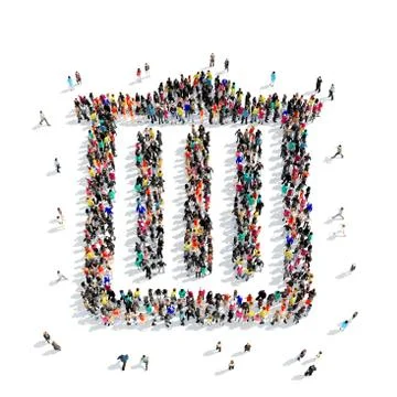 People shape  trash can Stock Illustration
