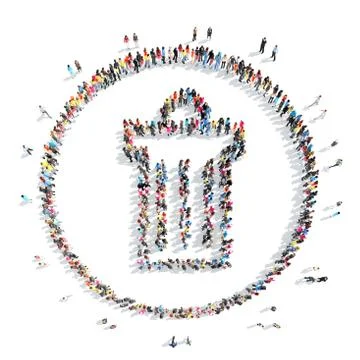 People in the shape of  trash. Stock Illustration