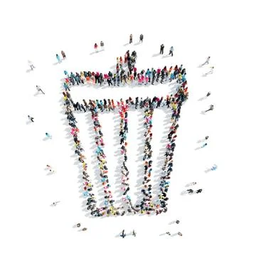 People in the shape of  trash. Stock Illustration