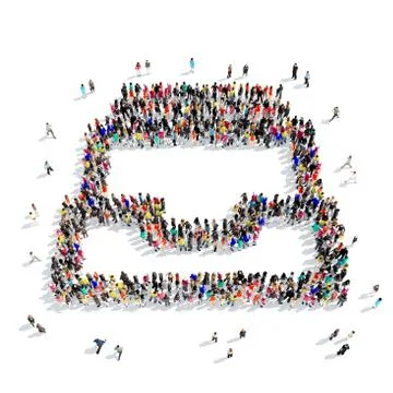 People shape  tray Stock Illustration