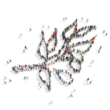 People shape  tree branch Stock Illustration