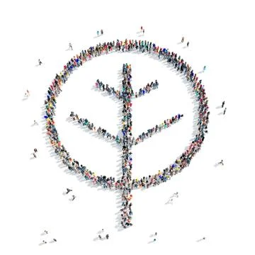 People shape  tree ecology Stock Illustration