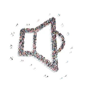 People  shape  volume cartoon Stock Illustration