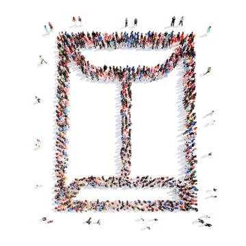 People in the shape of a wardrobe Stock Illustration