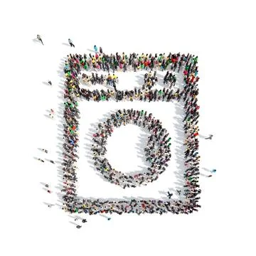 People in the shape of a washing machine Stock Illustration