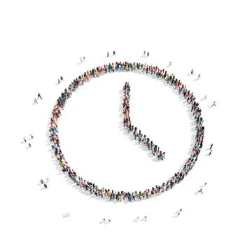 People in the shape of watches Stock Illustration
