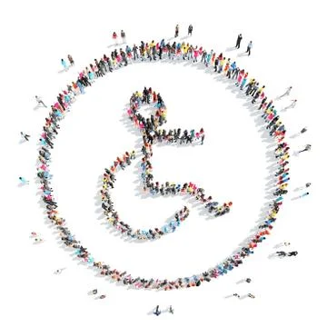 People in the shape of wheelchair users. Stock Illustration
