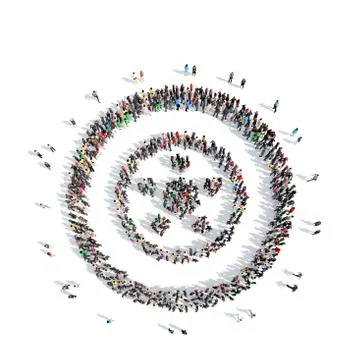 People in the shape of wheels Stock Illustration