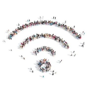 People in the shape of wi fi Stock Illustration