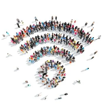 People in the shape of an Wi fi Stock Illustration