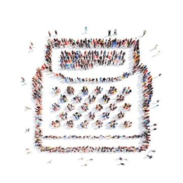 People in the shape of Writable machine Stock Illustration