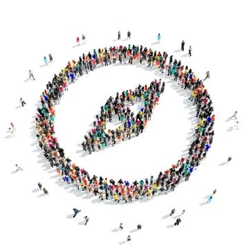 People shapem  compass Stock Illustration