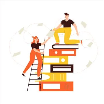 People share documents Stock Illustration