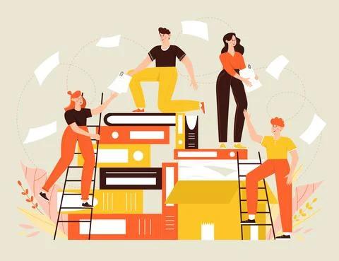 People share documents Stock Illustration