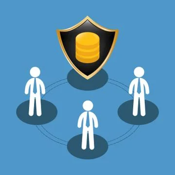 People shared data center related Stock Illustration