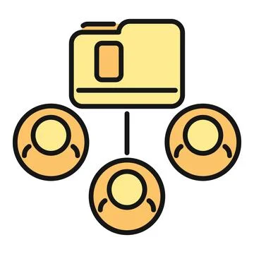 People sharing files and collaborating in a folder Illustrazione stock