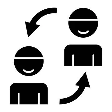 People Sharing Glyph Icon Stock Illustration