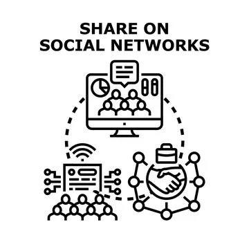 People sharing information and collaborating using social networks Stock Illustration