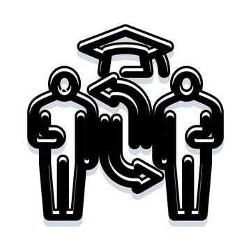 People sharing knowledge acquiring education icon concept Stock Illustration