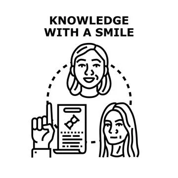 People sharing knowledge and learning with a smile Stock Illustration