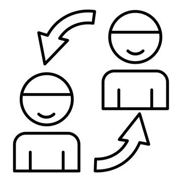 People Sharing Line Icon Stock Illustration