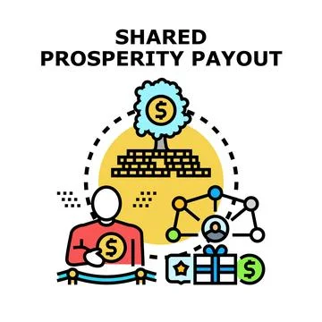 People sharing prosperity wealth dividend payout Stock Illustration