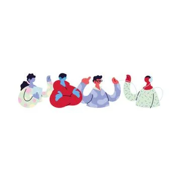 People sharing work methods online 스톡 일러스트
