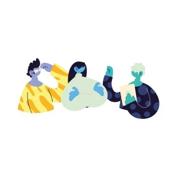 People sharing work methods online イラスト素材