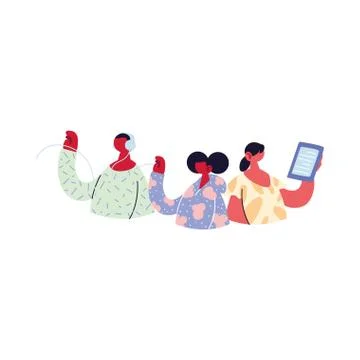 People sharing work methods online Stock Illustration