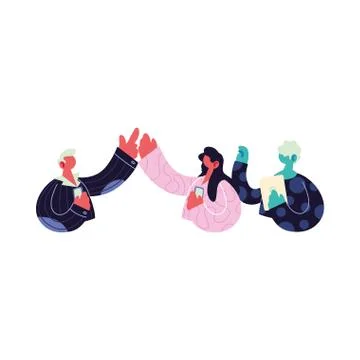 People sharing work methods online Stock Illustration
