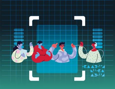 People sharing work methods online Stock Illustration
