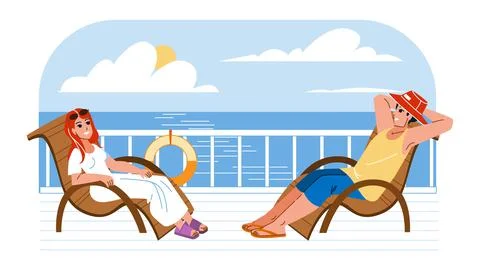 People ship deck vector Stock Illustration