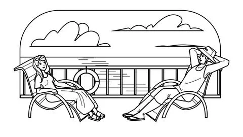 People ship deck vector Stock Illustration
