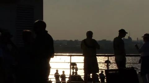 People on a ships deck Stock Footage 53004192
