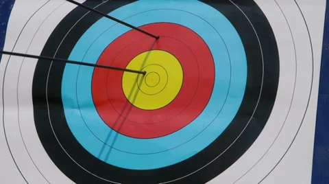 People shooting arrows bow archery people sport target bull's-eye Stock Footage