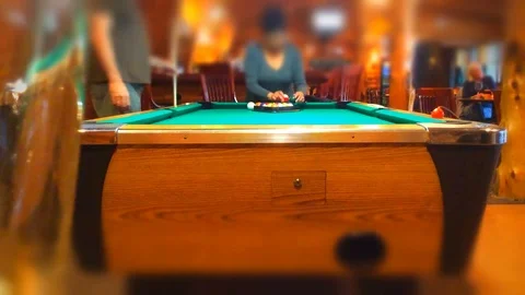 People shooting pool in a bar Stock Footage 88629225