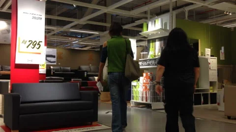 People shop in IKEA store Stock Footage 45190963