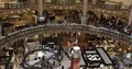 People Shoppers Walk in Famous Galleries Lafayette Iconic Shopping Mall in Paris 4k or 4k+ Resolution